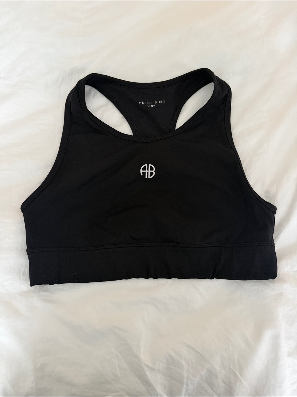 Anine Bing Black High-Neck Racerback Sports Bra
